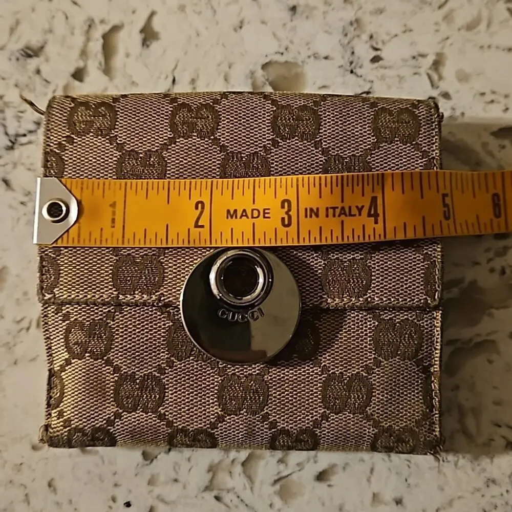 Gucci Beige Canvas Bifold Monogram Wallet - Unisex - Picture 12 of 13